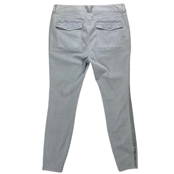 Vineyard Vines Pants Womens Size 10 Grey  Blue Stretch Zipper Hem Moto High Rise - Picture 3 of 10